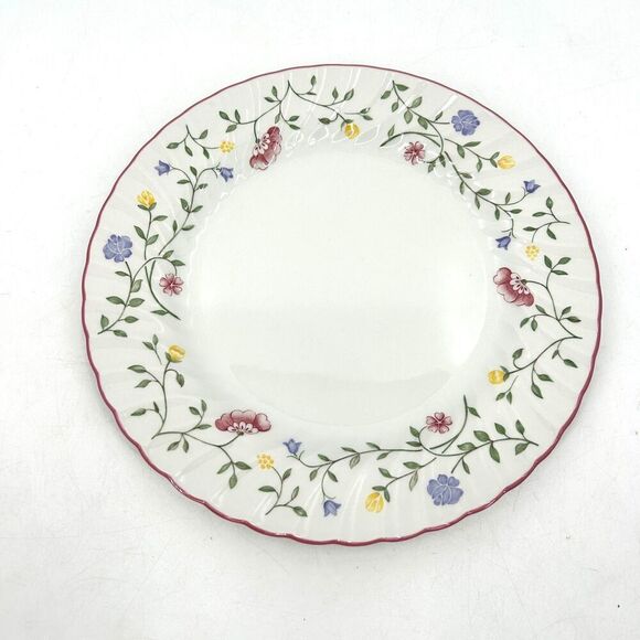 JOHNSON BROS. Vintage China White Pink Floral England Large Dinner Plate 9.75" - Picture 1 of 3